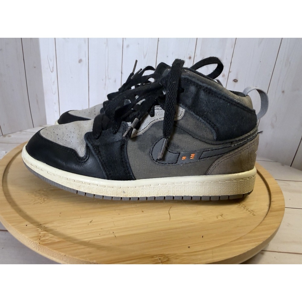 Nike Air Jordan 1 Mid SE Craft Inside Out Black Kids 1Y DV0436-001 Shoes